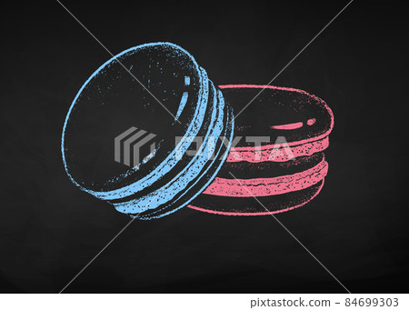 Chalk drawn vector illustration of Macarons. 84699303