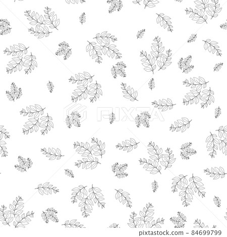Spring seamless pattern with black and white... - Stock Illustration ...