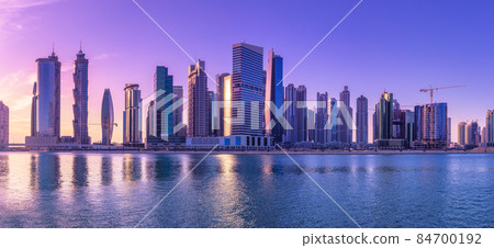 Cityscape of Dubai and panoramic view of Business bay, UAE 84700192