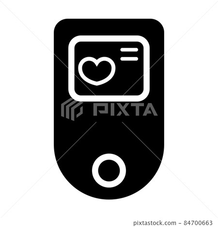 Pulse oximeter icon. measurement of pulse and oxygen in the blood. diagnosis of pneumonia. vector illustration isolated on white background 84700663