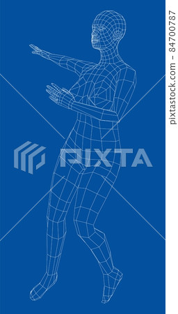 Wireframe ballerina in dance pose 84700787