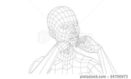 Wireframe girl in a sexy pose 84700973