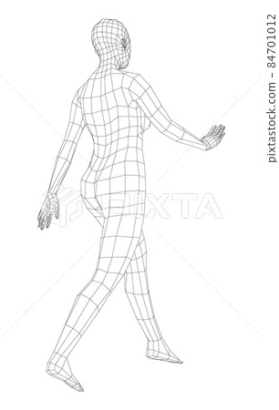 Wireframe walking woman 84701012