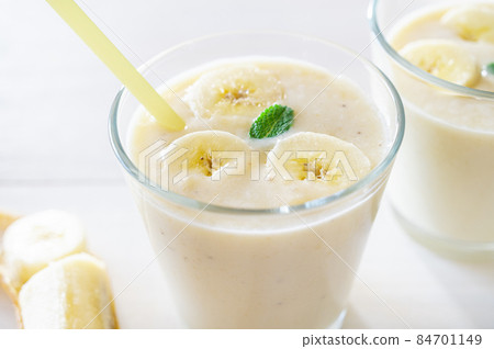 Homemade banana smoothie Homemade banana smoothie 84701149
