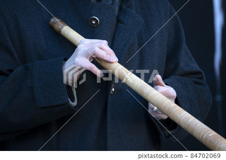 Wood mountain traditional horn musical instrument detail Wood mountain traditional horn musical instrument detail 84702069