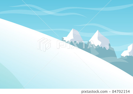 Illustration of winter landscape with mountains Illustration of winter landscape with mountains 84702154
