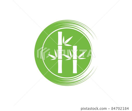 Bamboo with green leaf vector icon 84702184