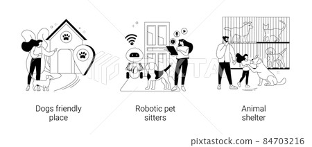 Animal care abstract concept vector illustrations. Animal care abstract concept vector illustrations. 84703216