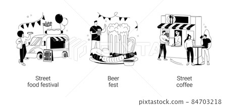 Urban culinary event abstract concept vector illustrations. Urban culinary event abstract concept vector illustrations. 84703218