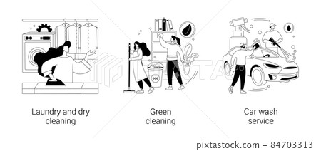 Cleaning services abstract concept vector illustrations. Cleaning services abstract concept vector illustrations. 84703313