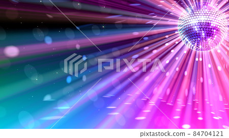 Mirror Ball Disco Club Dance Glitter 3D Illustration Background Back 84704121