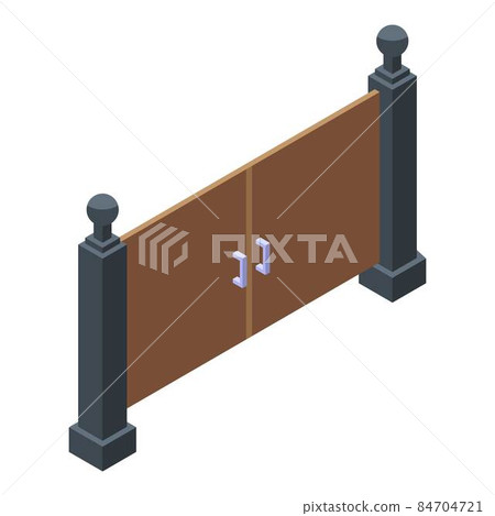 Gate home icon, isometric style Gate home icon, isometric style 84704721