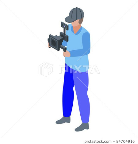 Steadicam cameraman icon, isometric style 84704916