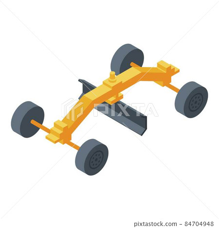 Grader machine demolition icon, isometric style Grader machine demolition icon, isometric style 84704948