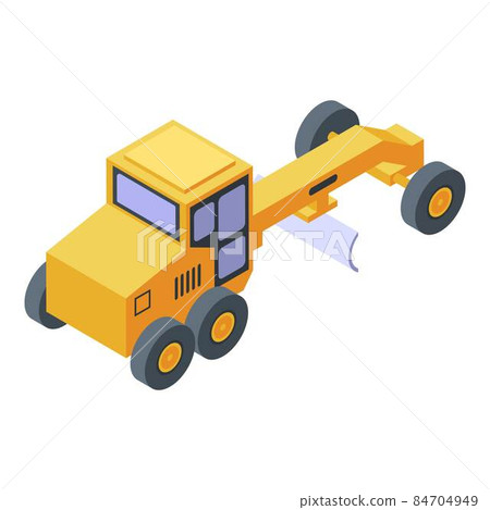 Heavy grader machine icon, isometric style Heavy grader machine icon, isometric style 84704949