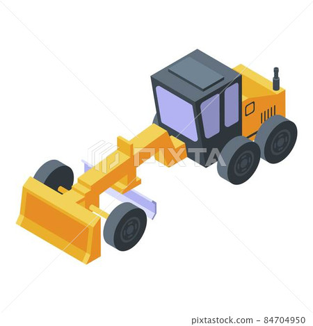 Construction grader machine icon, isometric style Construction grader machine icon, isometric style 84704950