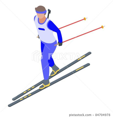 Ski biathlon icon, isometric style Ski biathlon icon, isometric style 84704978