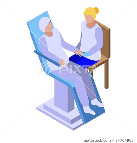 Beautician manicure icon, isometric style Beautician manicure icon, isometric style 84704995