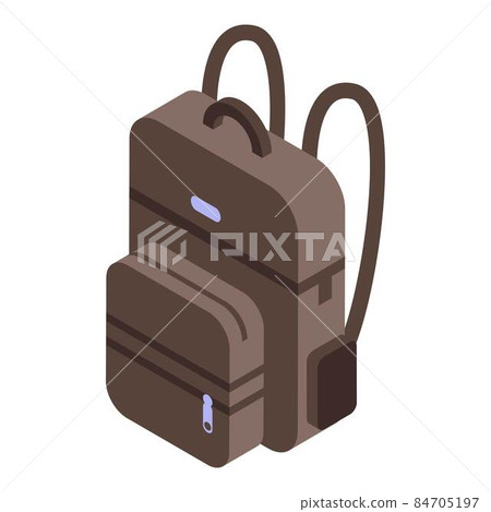 Fisherman backpack icon, isometric style 84705197