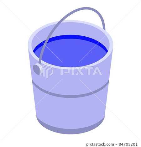 Fisherman bucket icon, isometric style Fisherman bucket icon, isometric style 84705201
