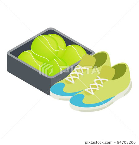 Tennis elements icon, isometric style Tennis elements icon, isometric style 84705206
