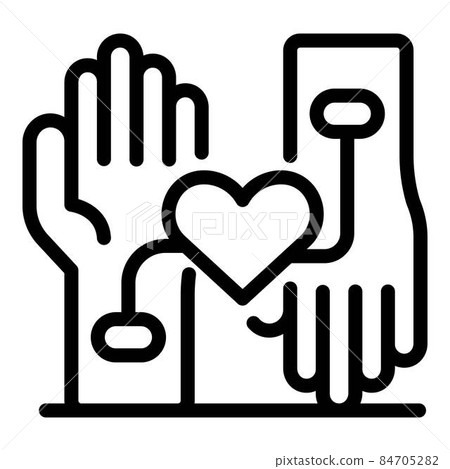 Heart rate measurement icon, outline style 84705282