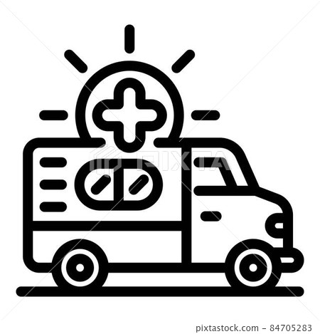 Ambulance car icon, outline style Ambulance car icon, outline style 84705283