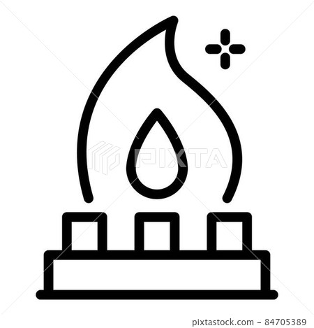 Flame in burner icon, outline style 84705389