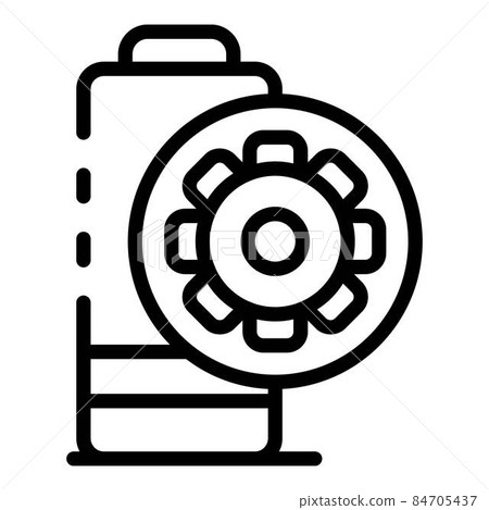 Gear and battery icon, outline style 84705437