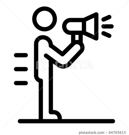 Man with a megaphone icon, outline style Man with a megaphone icon, outline style 84705615
