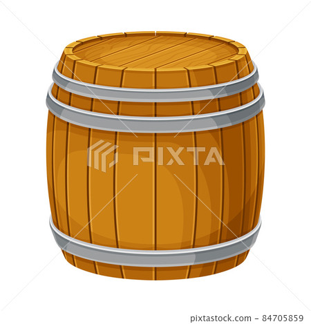 Wooden barrel, oak cask for storing alcoholic beverages vector illustration Wooden barrel, oak cask for storing alcoholic beverages vector illustration 84705859