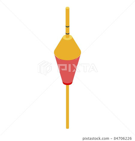 Red yellow bobber icon, isometric style Red yellow bobber icon, isometric style 84706226