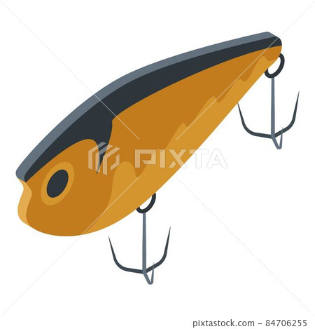 Silicon fish lure icon, isometric style Silicon fish lure icon, isometric style 84706255