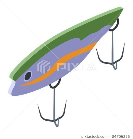 Silicon fish bait icon, isometric style Silicon fish bait icon, isometric style 84706256