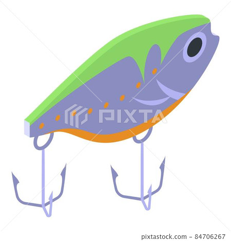 Plastic fishing bait icon, isometric style 84706267