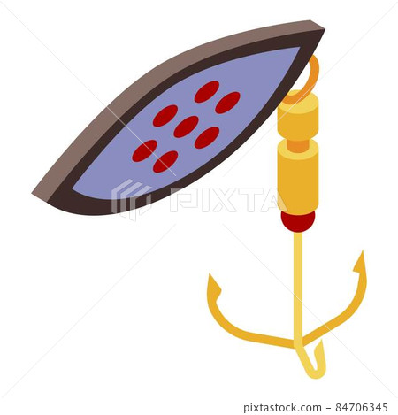 Fisherman bait icon, isometric style Fisherman bait icon, isometric style 84706345
