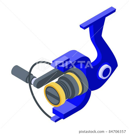 Fisherman reel icon, isometric style 84706357
