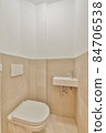 Interior of small clean restroom in miniature style 84706538