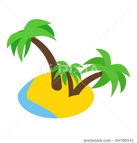 Tropical island icon, isometric style Tropical island icon, isometric style 84706541