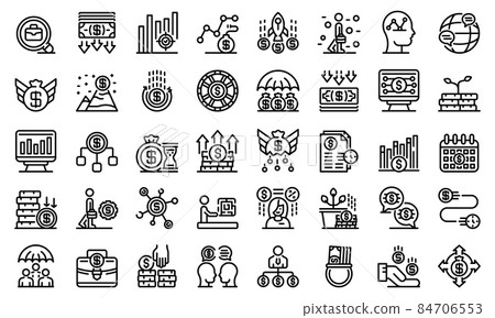 Crisis manager icons set, outline style Crisis manager icons set, outline style 84706553