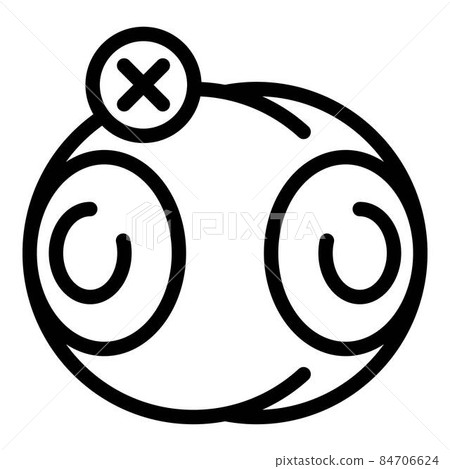 Eye ball with two pupils icon, outline style Eye ball with two pupils icon, outline style 84706624