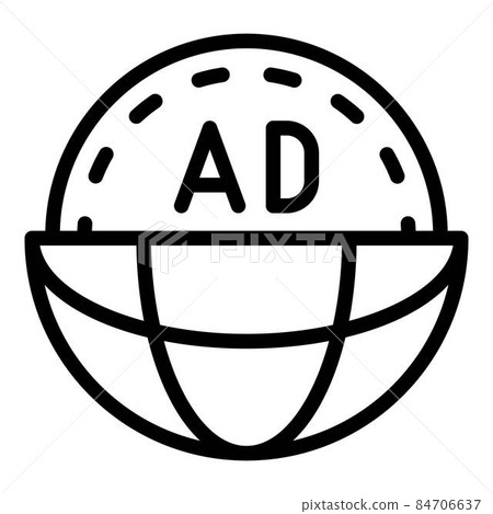 Ad in a half globe icon, outline style 84706637