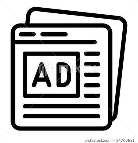 Advertisment pages icon, outline style 84706651