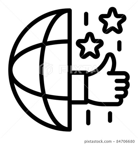 Hand from half a globe icon, outline style 84706680