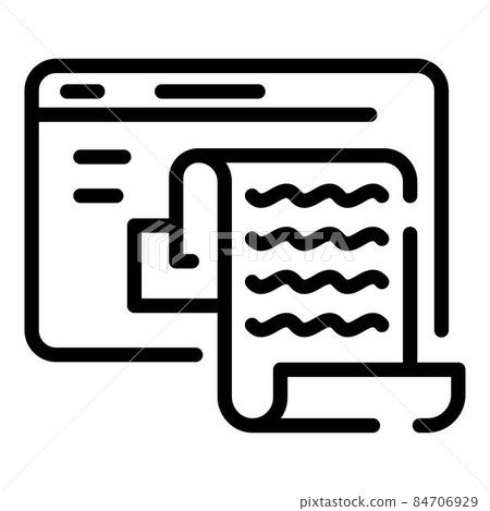 Text document in app window icon, outline style 84706929