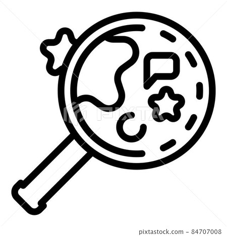 Star under the magnifier icon, outline style Star under the magnifier icon, outline style 84707008