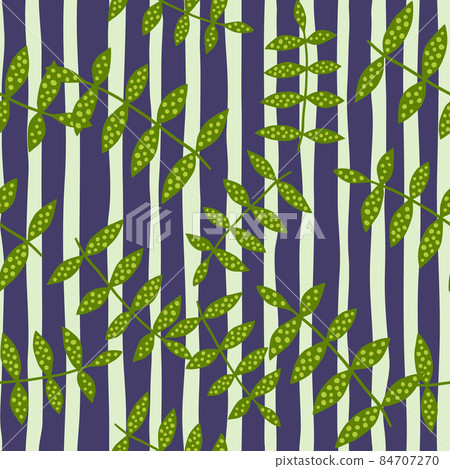Natural branch seamless pattern on stripe... - Stock Illustration ...