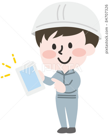 Workers with tablets - Stock Illustration [84707326] - PIXTA