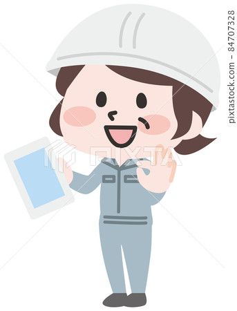 Workers with tablets - Stock Illustration [84707328] - PIXTA