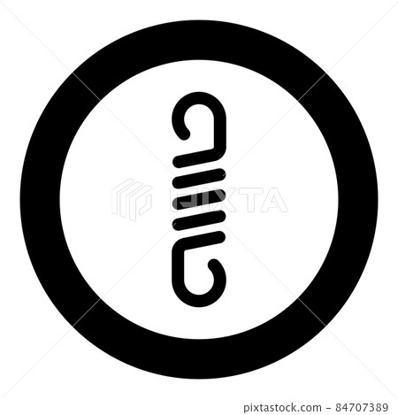 Spring metal coil spiral steel wire flexible icon in circle round black color vector illustration image solid outline style Spring metal coil spiral steel wire flexible icon in circle round black color vector illustration image solid outline style 84707389